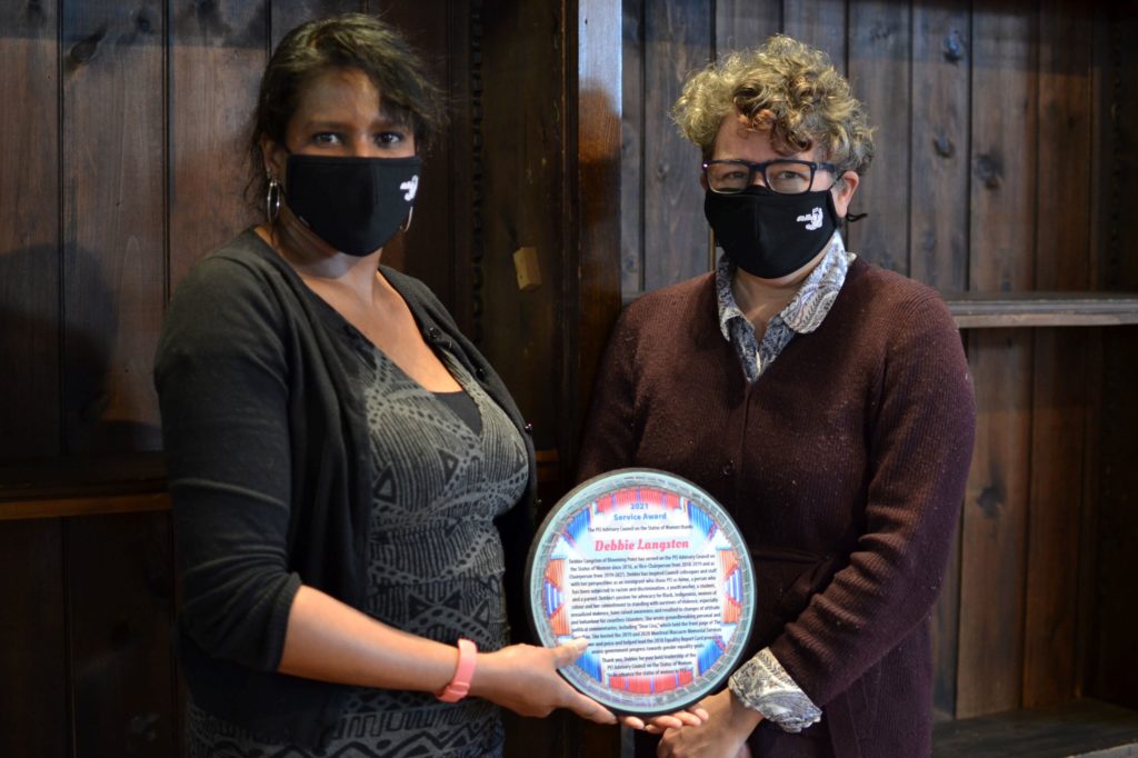 Debbie Langston receives a service award