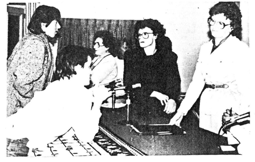 Black and white photo of a PEI peace event from Common Ground Magazine 1985