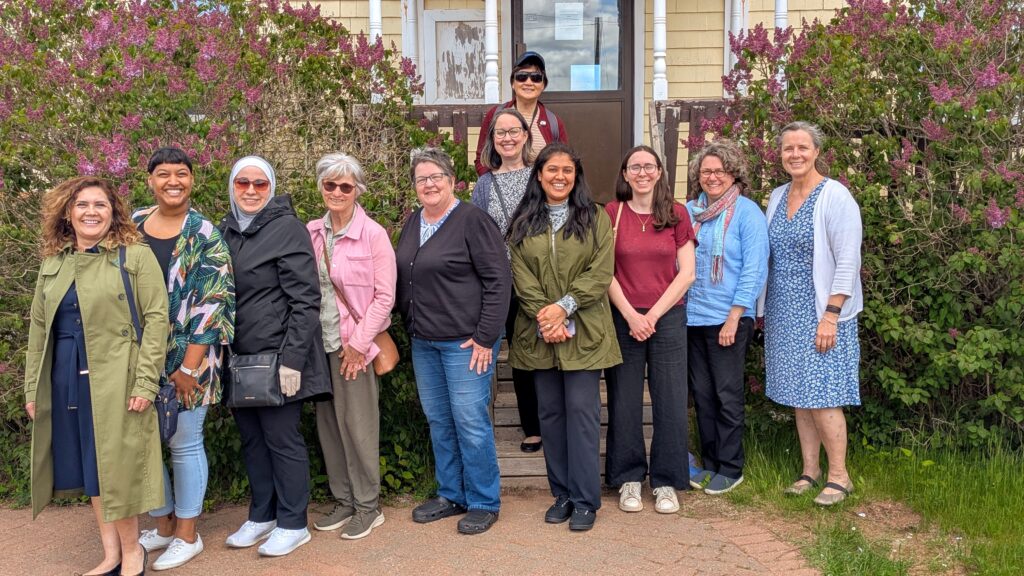 Some members and staff of the PEI Advisory Council on the Status of Women at the Lennox Island Culture Centre in May 2025