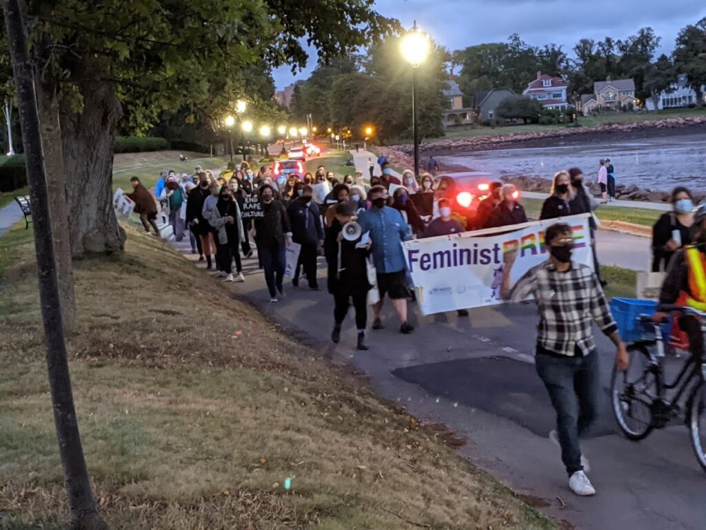 Take Back the Night marchers, 2020, Charlottetown.