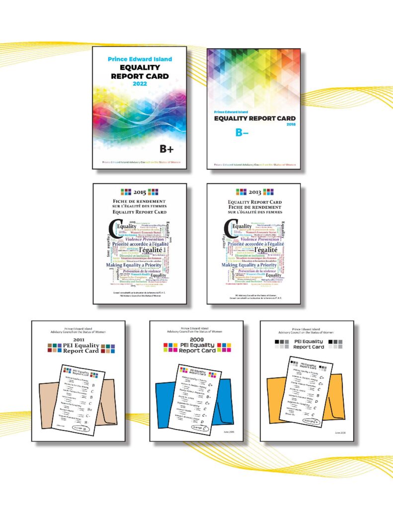 Cover images of 7 past Equality Report Cards