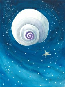 "Moonsnail," watercolour by Mari Basiletti